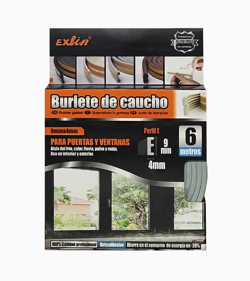 Burlete perfil D aislante para puertas y ventanas - Mi Outlet Chile