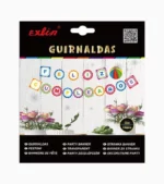 Linda Guirnalda Feliz Cumpleaños de colores, para que no pierdas tiempo, está armada con la cinta, lista para colgar y usar. Marca: Exlin