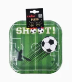 Utiliza estos platos de futbol en su variedad de diseños para innovar en las decoraciones de tus fiestas, eventos, baby showers, entre otras.