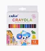 Los crayones de cera son usados comúnmente por los niños para dibujar y colorear. Debido a que sus pigmentos son lavables, no tóxicos. Marca: Exlin