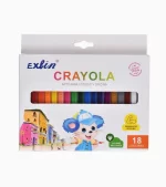 Los crayones de cera son usados comúnmente por los niños para dibujar y colorear. Debido a que sus pigmentos son lavables, no tóxicos. Marca: Exlin