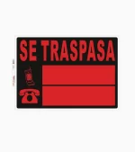 Señaléticas Adhesivas de " Se Traspasa" 50x70 cm con adhesivo de alta resistencia para pegar en múltiples superficies. Marca: Exlin